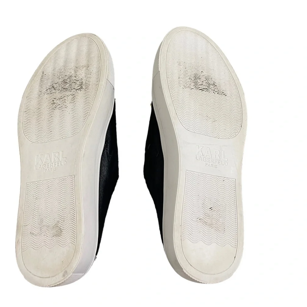 Karl Lagerfeld Paris "Eisley" Slip On Mule Sneakers in Black and Gold Size 6.5 - Picture 8 of 9